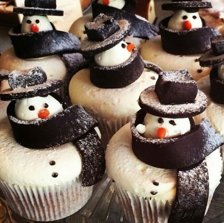 Snowmen cupcakes